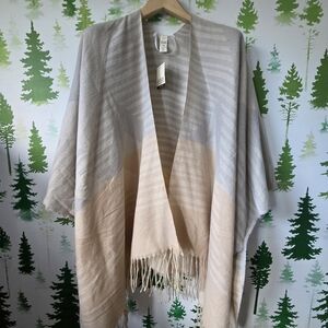 a.n.a Beige and Gray Striped Wrap